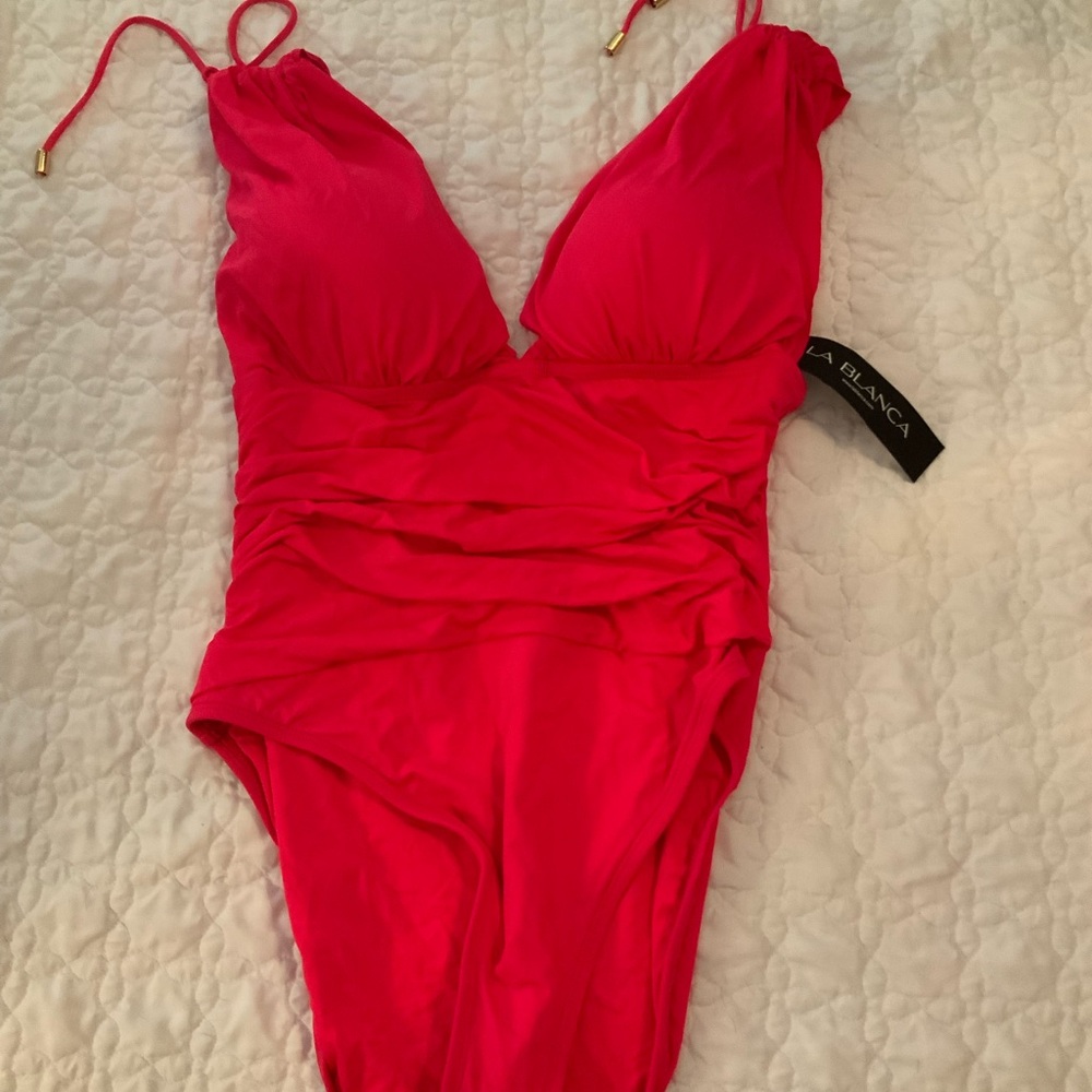 La Blanca Vibrant Red One Piece Swimsuit
